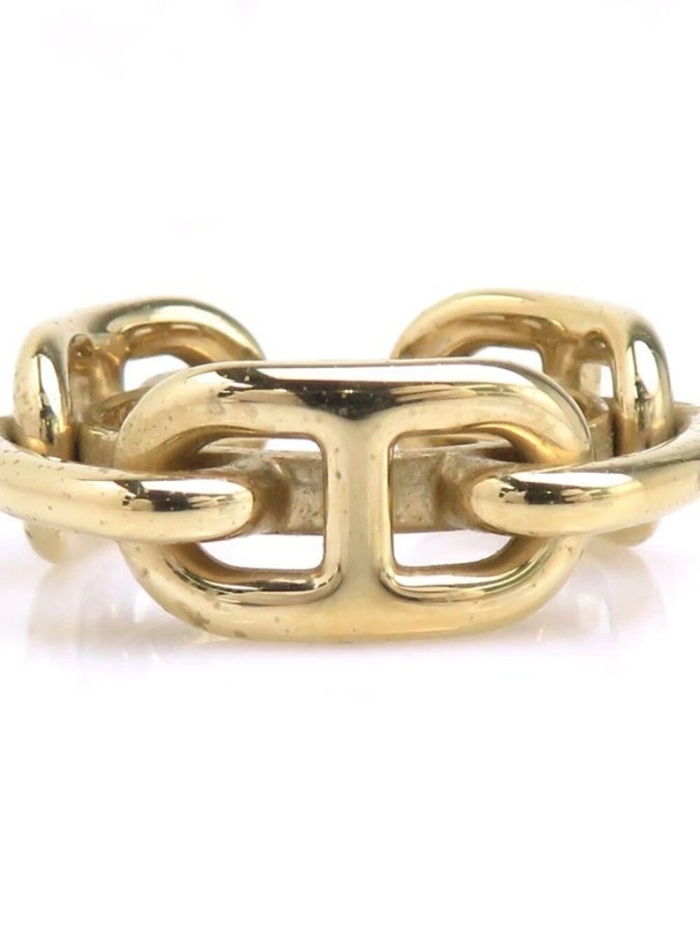 HERMES Chaine D'Ancre Scarf Ring Gold Metal
